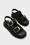 Vega Diva Women's Double Buckle Sandals 0012693 Black Suede - 3