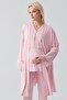 Truvakar Sleeved, Lace and Buttoned, Flexible Viscose Maternity Dressing Gown Pajama Set - 7