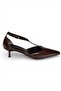 Y480569960 Brown Rustic Mini Thin Heeled Pointed Toe Women's Shoes - 7