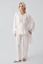 Truvakar Sleeved, Lace and Buttoned, Flexible Viscose Maternity Dressing Gown Pajama Set