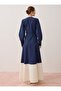 Contrast Color Detailed Belted Dress - Navy Blue - - Exclusive - 7