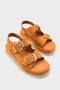 Vega Diva Women's Double Buckle Sandals 0012693 Tan Suede - 3
