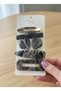 Set of 6 Marble Patterned Women's Hair Clips with Gold Detail, Bone Clips with Snap Fasteners - 9