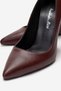 Burgundy Leather Pointed Toe Wedge Heeled Women's Stiletto Mira - 3