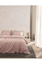 Linda Double %100 Cotton Embroidered Washable Seersucker Bed Sheet Pcs Duvet Cover Set - Powder