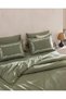 Linda Single 100% Cotton Embroidered Washable Seersucker Bed Sheet Pcs Duvet Cover Set - Khaki - 4