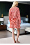 Geometric Patterned Kimono Robe and Shorts Set - 3-Piece Loungewear Set with Lace Bralet Detail - 5