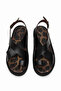 Women's Black Poly Sole Comfortable Cross-Strap Flip-Flop Sandals - 2