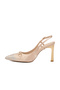 Beige Satin Women's Heeled Shoes 298248 Z - 4