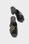 Luna Clara Women's Heeled Slippers 0012776 Black Skin - 8