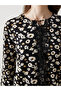Women's Blouse with Tie-Down Collar Flower - 3