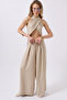 BlackFashion Women’s 100% Linen Wide-Leg Low Waist Trousers – Oversized Fit - 4