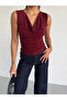 Women's Degaje Collar Sleeveless Blouse Burgundy