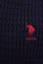 Men's Navy Blue V-Neck Basic Knitwear Sweater 50210287-Vr033 - 5