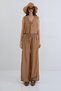 Dark Beige Lacing Detailed Woven Vest and Double Pocket Palazzo Trousers Set Alc-X15376 - 4