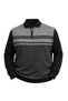 Men's Large Size Black Polo Collar Striped Zippered Knitwear Sweater 3Xl-4Xl-5Xl-6Xl - 4