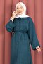 Lace-Up Buttoned Tunic Shirt Petrol - 2