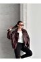 Brand Model New Season Leather Jacket with Elastic Waist Detail - 2