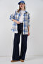 Women's Plaid Pattern Oversize Lumberjack Shirt 1365 - A.Ecru - 2