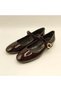 Marry Burgundy Shiny Leather Blunt Toe Short Heeled Women's Shoes - 6