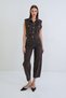 Brown Pocket Detailed Jean Overalls Alc-X15385 - 6