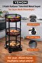 Black Folding Metal Cart with Wheels 🧅   Potato Onion Bowl 🥔   3-Tier Practical Basket Fruit and Vegetable Holder - 4