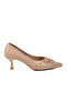 Beige Thin Heeled Women's Evening Dress Shoes 519146 Z