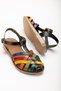Zri̇n-205-02 Premium Black Multi Orthopedic Genuine Leather Women's Sandals - 6