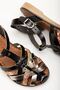 Zri̇n-205-02 Premium Black Garni Orthopedic Genuine Leather Women's Sandals - 7