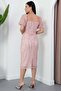 Square Neck Balloon Sleeve Beaded Lace Dress Bal168 - 8