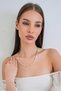 Gold-Silver Steel Crushed Beaded Vintage Model Necklace Alc-X15359