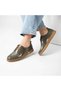 Ariss Khaki Wrinkled Patent Leather Genuine Leather Women's Casual Shoes – Lightweight Flexible Rubber Sole - 3