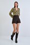 Bitter Brown Woven Mini Shorts Alc-X15381