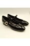 Marry Black Shiny Leather Blunt Toe Short Heeled Women's Shoes - 4