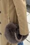 Women's Brown Luxury Plush Shoulder Bag with Gold Chain Detail - 3
