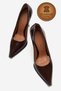 Genuine Leather Brown Patent Leather Pointed Toe Flat Sole Stiletto High Heel Shoes Tokyovarde - 5