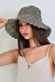 Black Straw Knitted Bucket Summer Hat Alc-X15390 - 2