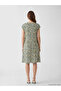 Crew Neck Patterned A-Line Dress - 2