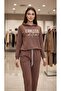 Sequin Embroidery Lettering Women's Tracksuit Set - 4