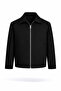 Men's Black Premium Relax Fit Zippered Short Jacket