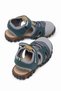 Children's Unisex Navy Blue Yellow Children's Velcro and Lace-Up Comfortable Sandals - 5