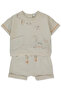Pique Shorts 2-Piece Set (Dino) Beige