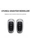Hyundai Compatible Tucson, Santa, Fe, Sonata, Hybrid Patterned Silicone 4-Key Key Case Cover (Black Red) - 2
