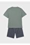Boy's T-Shirt and Shorts Set Green 6690 - 5