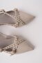 Joly Pointed Toe Open Back Women's Low Heel Shoes with Metal Accessories - 7