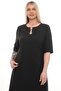 Round Neck Buckle and Pocket Detailed Straight Cut Midi Dress Ets7290 - 3