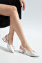 Women's Patent Leather Large Bow Open Back Pointed Toe Square Heel Shoes - 2