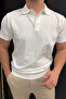 Men's Short Sleeve Polo Collar Stripe Pattern Button Detailed Knitwear T-Shirt Sun284 - 2