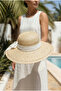 Women's Straw Beach Hat with Wide Brim and Ribbon, Adjustable Summer Sun Hat, Hijab Compatible - 5
