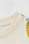 Unisex Kids' Cotton Ecru Pineapple Patterned T-Shirt and Shorts Set - Summer Two-Piece Set - 4
